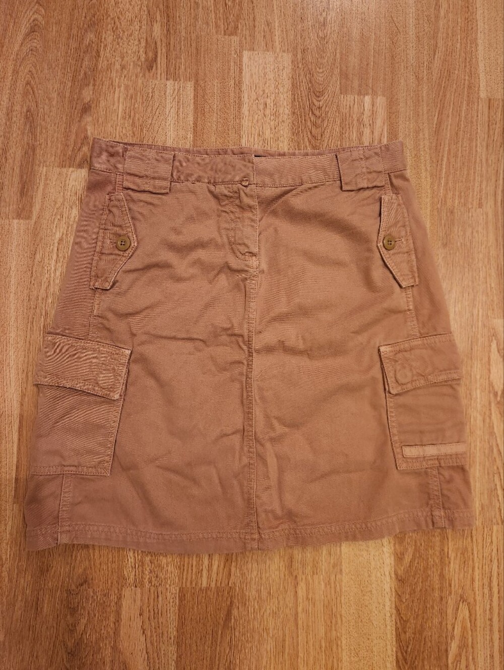 Vintage J. Crew Cotton Cargo Utility Skirt Tan 4